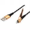 Lightning-kabel ROLINE 11.02.8923 1m zwart goud