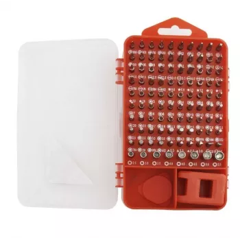 GEMBIRD TK-SD-07 handmatige schroevendraaierset — 90-delige combinatieschroevendraaiers en bits, magnetische punten, rode draagkoffer