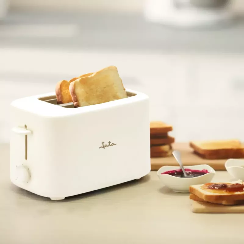 Jata JETT1048 broodrooster, 2 sleuven, 750 W, 6 roosterstanden, wit