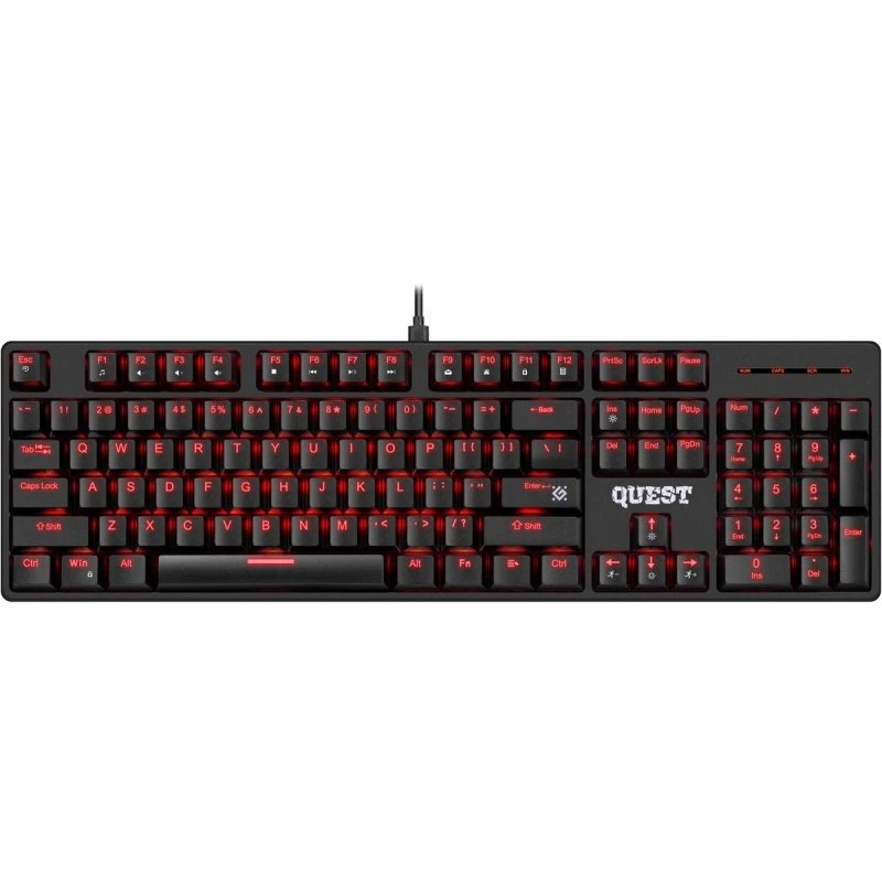 Mechanisch toetsenbord DEFENDER QUEST GK-596 — RGB-achtergrondverlichting, anti-ghosting, bedraad, compacte layout