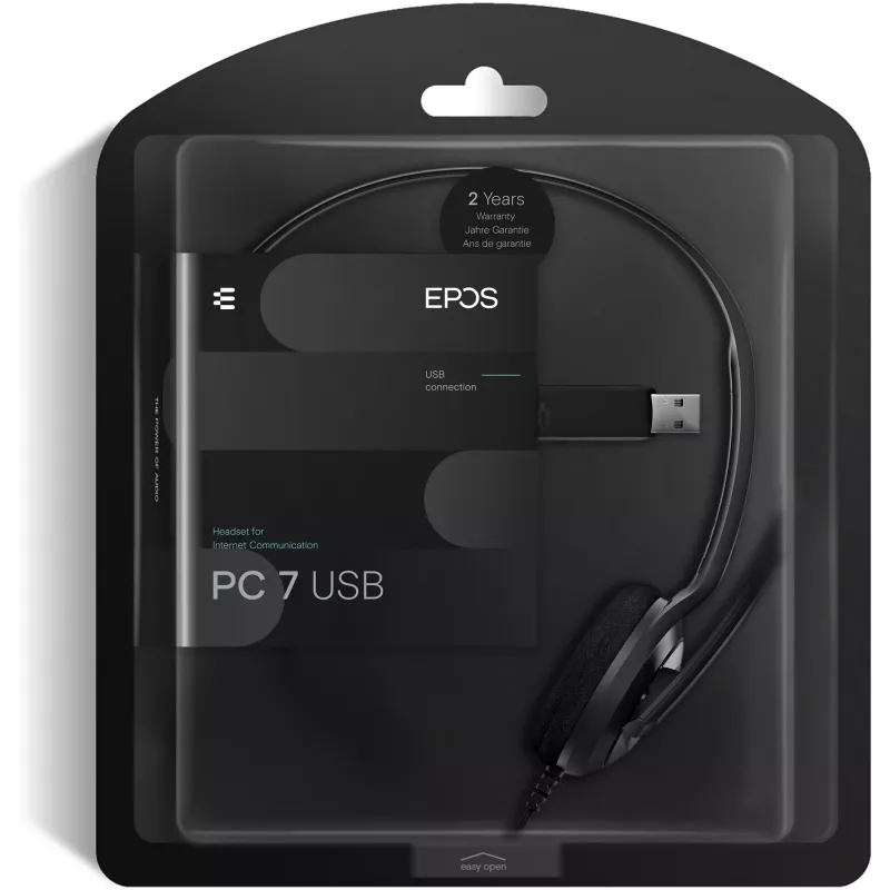 Sennheiser PC 7 USB headset bedrade hoofdband kantoor/callcenter USB Type-A zwart