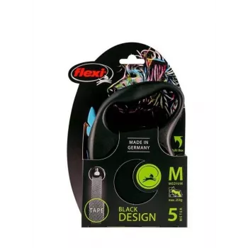 Rollijn Flexi flexi Black Design M — 5 m lengte, banduitvoering, max. belasting 25 kg, ergonomische greep