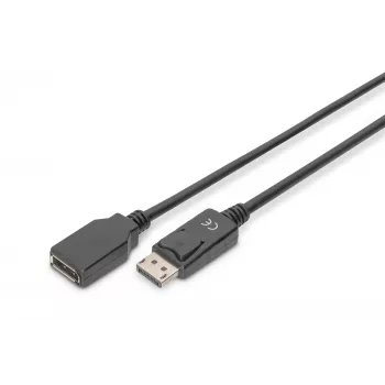 Digitus ASSMANN - DisplayPort-verlengkabel - DisplayPort (M) - DisplayPort (W) - 2 m (DisplayPort 1.2) - gegoten - zwart (AK-340200-020-S)
