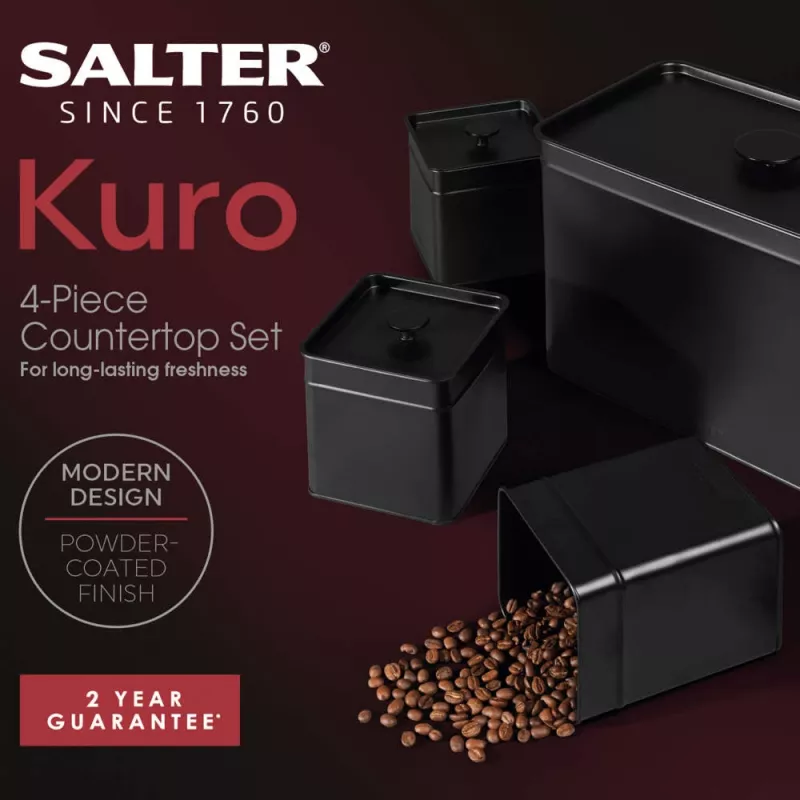 Salter BW126141EU7 broodtrommel en voorraadpotten voor de keuken, 4-delige set