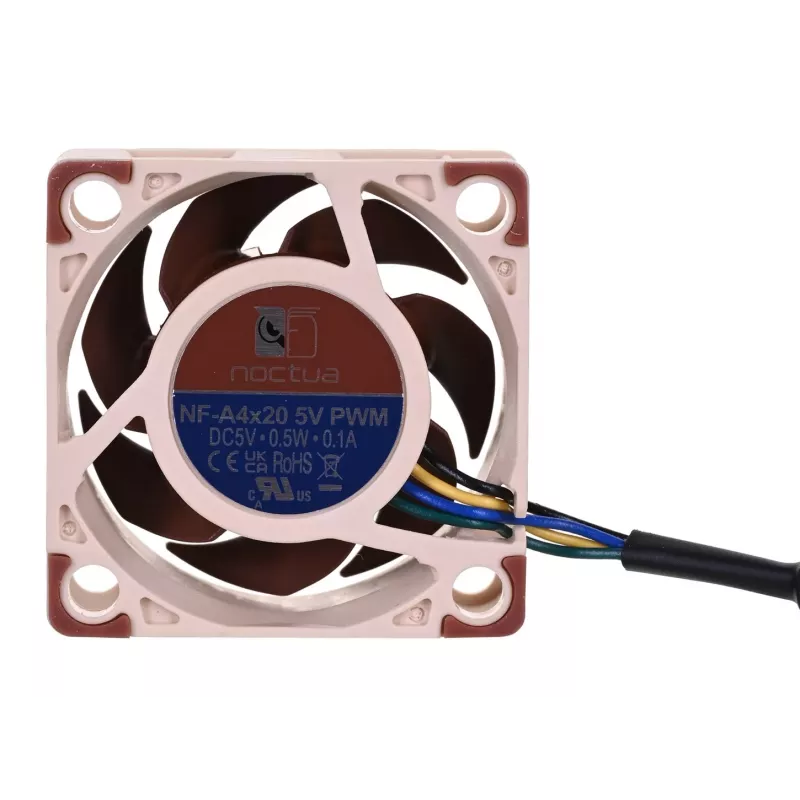 Noctua-ventilator NF-A4X20 5V PWM — 40×20 mm, 5 V, 4-pins PWM, 1100–5000 tpm, 9,4 m³/h