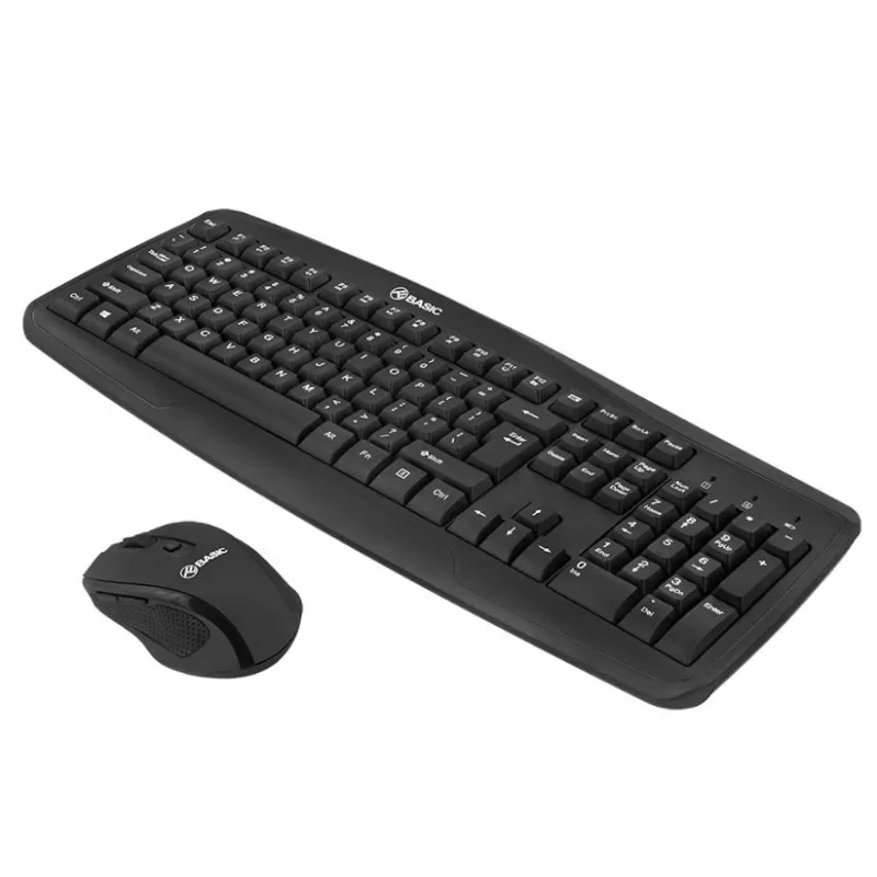 Draadloze toetsenbord-muisset Tellur Basic zwart – 2,4 GHz, USB-ontvanger, compacte layout