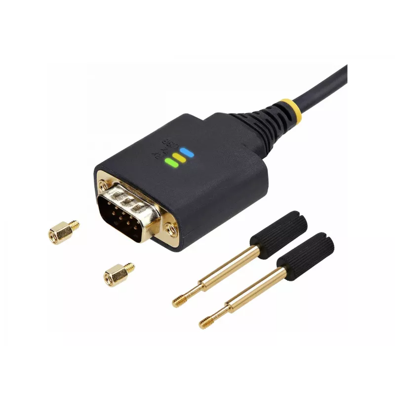 StarTech.com 13ft (4m) 2-poorts USB-naar-serieel adapterkabel, verwisselbare DB9 schroeven/moeren, COM-behoud, USB-A naar DB9 RS232, FTDI, Level-4 ESD-bescherming, Windows/macOS/ChromeOS/Linux – robuuste TPE-constructie