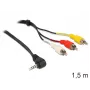 Videokabeladapter DeLOCK 84504 1,5 m 3,5 mm 3 x RCA zwart