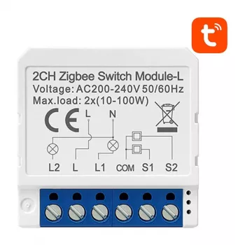 Slimme schakelaarmodule Avatto LZWSM16-W2 ZigBee — geen nuldraad nodig, inbouwrelaismodule