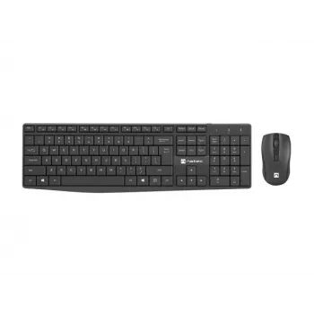 Bedraad USB-toetsenbord- en muisset NATEC SQUID — QWERTY US International, 105 toetsen, zwart, 1600 DPI muis