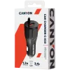 CANYON Autolader C-033 2,4A/USB-A geïntegreerde Lightning-aansluiting Zwart