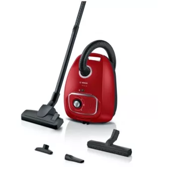 Stofzuiger Bosch BGB 41RD3H — 600 W, 4 l stofzak, HEPA-filter, 11 m actieradius, telescopische buis, rood