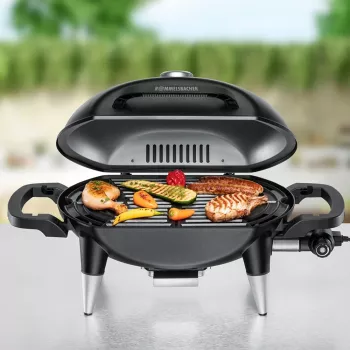 ROMMELSBACHER BBQ 4000, 2200 W, grill, elektrisch, 300 °C, tafel, roestbruin