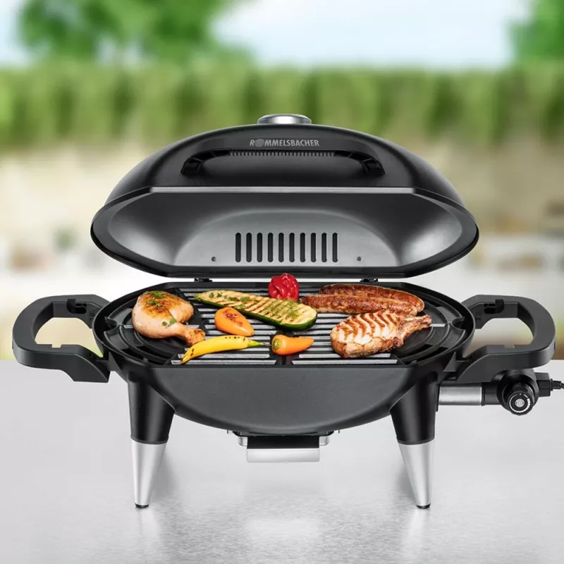 ROMMELSBACHER BBQ 4000, 2200 W, grill, elektrisch, 300 °C, tafel, roestbruin