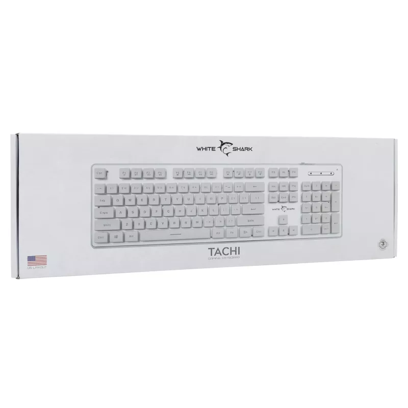Mechanisch gaming-toetsenbord White Shark TACHI-W-US — compacte TACHI White-indeling