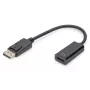 DIGITUS adapter, DisplayPort stekker - HDMI A bus DisplayPort standaard 1.1a, UL20276 gecertificeerd, AWG28 (DB-340400-001-S)