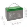 Qoltec 53038 AGM-accu | 12V | 100Ah | max 1200A