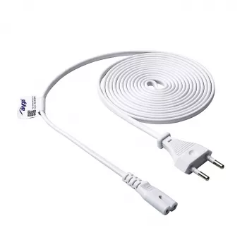 Akyga AK-RD-07A netsnoer CEE 7/16 – IEC C7 (haaks), CCA, 3 m, wit