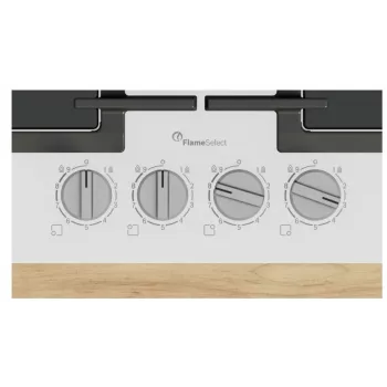 Ingebouwde gaskookplaat Bosch PPP6A2I40, 4 zones, gietijzeren roosters, zwart, 590×520×54 mm, draaiknopbediening