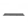 Patchpanel LANBERG PPS5-0024-B 24-poorts CAT5e, metaal, 0,5 U, 445×99×22,3 mm, zwart