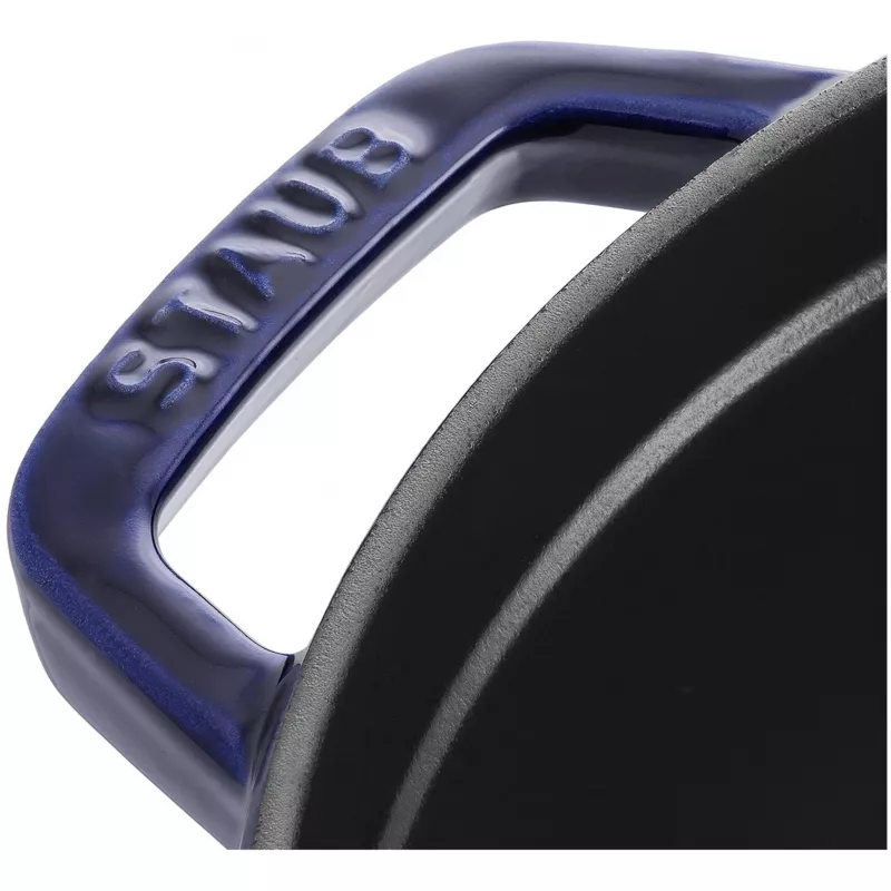 Gietijzeren cocotte Staub 26 cm rond, donkerblauw