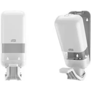 Zeep- en desinfectiemiddeldispenser Tork 564100 wit met hendel voor vloeibare zeep en desinfectiemiddel, wandmontage handmatig