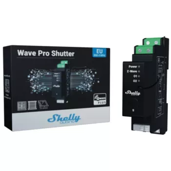 Rolluikbesturing Shelly Wave Pro Shutter, zwart, kunststof behuizing, 110–240 V AC, 50–60 Hz, 0,3 W, 19×69×94 mm