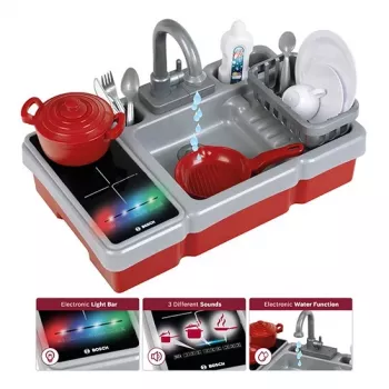 Speelgoedspoelbak met waterfunctie en licht KLEIN model 7110 – accessoire voor kinderspeelkeuken