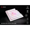 SAVIO PHENIX WHITE draadloos mechanisch toetsenbord, Gateron Red Pro, ABS