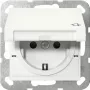 Schuko-stopcontact GIRA System 55, wit, IP44, 220–250 V, 50/60 Hz, diepte 32 mm