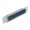 Glasvezel patchpaneel DeLOCK 10 inch 12 poorten SC duplex blauw 1U grijs