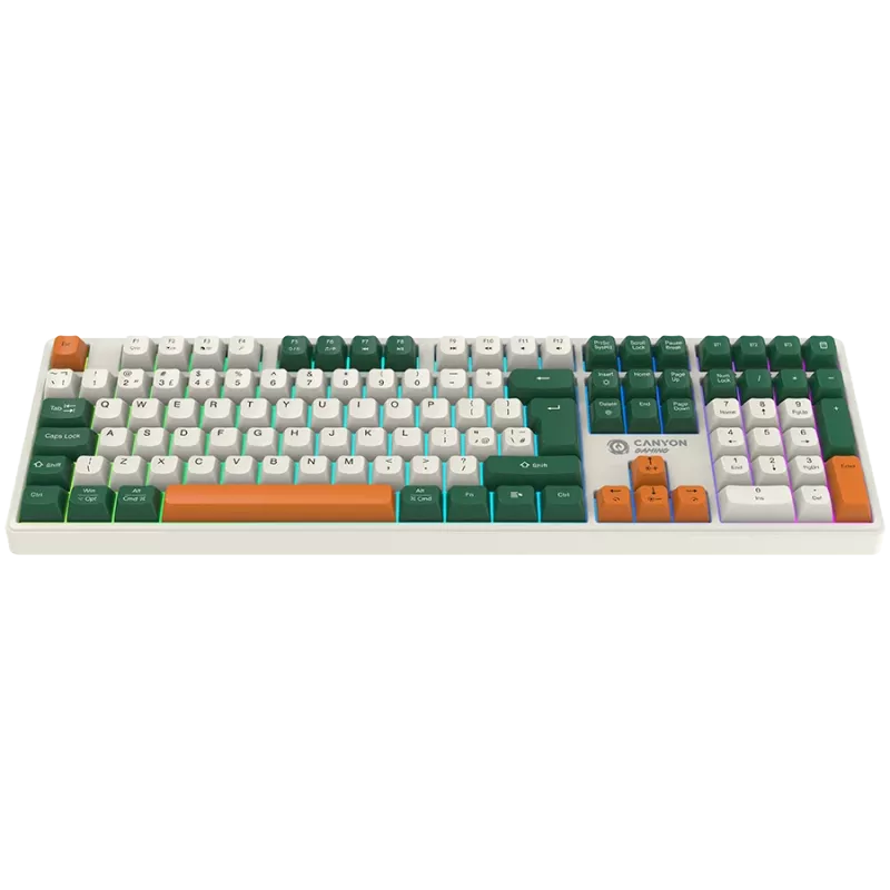 Mechanisch draadloos toetsenbord CANYON Shadder GKW-11 RGB wit