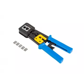 Krimptang LANBERG NT-0204 voor RJ-45-stekkers, zwart/blauw, 272×110,5×30 mm, 140 g