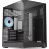Tower-behuizing APNX V2 met drie geharde glaspanelen, zwart