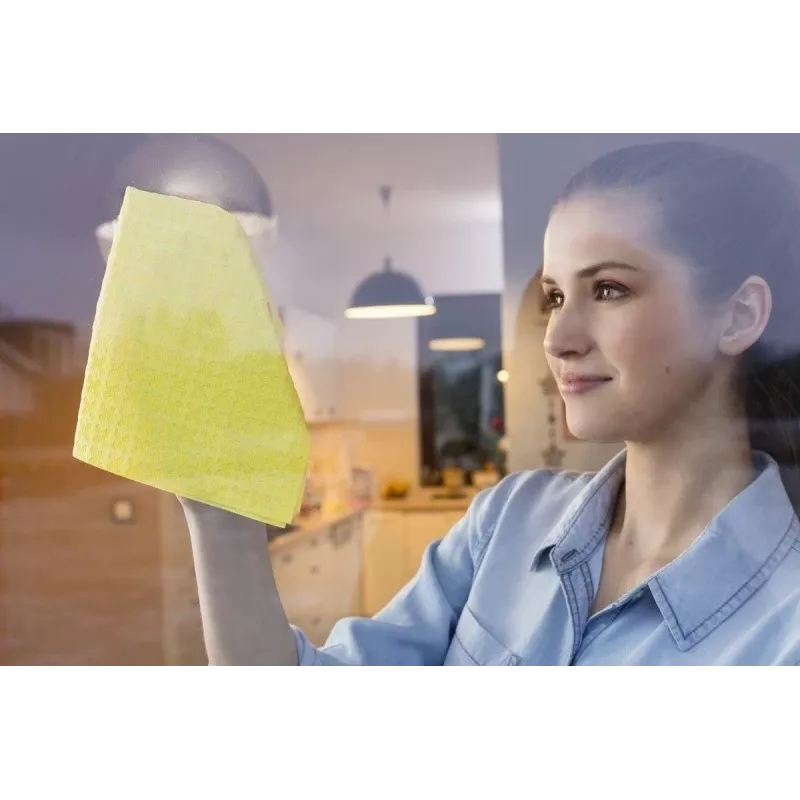 Vileda Actifibre doek voor glasreiniging geel