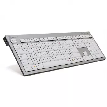 Toetsenbord Logickeyboard SKB-AJPU-FR universeel USB AZERTY Frans aluminium wit