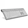 Toetsenbord Logickeyboard SKB-AJPU-FR universeel USB AZERTY Frans aluminium wit