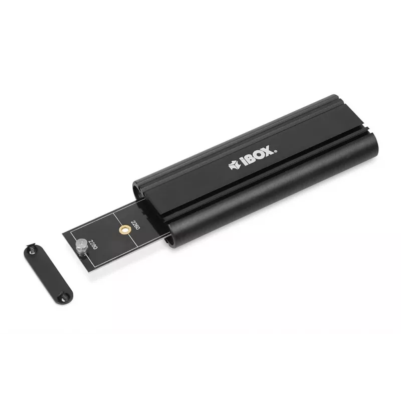 SSD-behuizing IBOX HD-07 voor 1x M.2-schijf, USB 3.2 Gen 2 (10 Gbit/s), USB-C, zwart