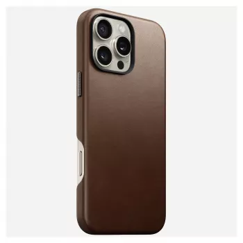 Telefoonhoesje Nomad NM01389385 voor iPhone 16 Pro Max, 17,5 cm (6,9 inch), bruin, aluminium/PC/microvezel/leer