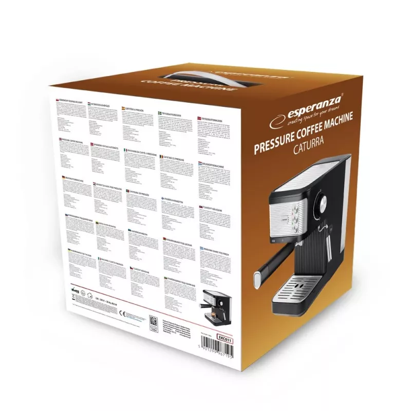 Espressomachine ESPERANZA EKC011 — 1,8 L watertank, 850 W, 20 bar, touchbediening, melkopschuimer