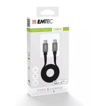 USB-kabel Emtec T700C2 1,2 m USB-C zwart