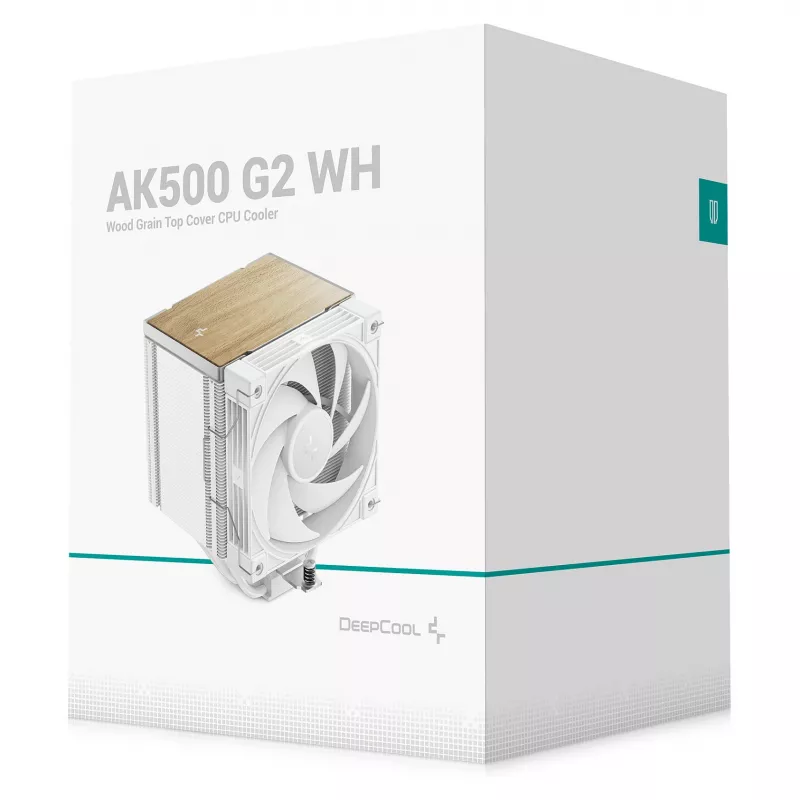 Processorkoeler DeepCool AK500 G2 WH, 120mm-ventilator, max. luchtdruk 3,33 mmH2O, 117×129×159 mm, wit