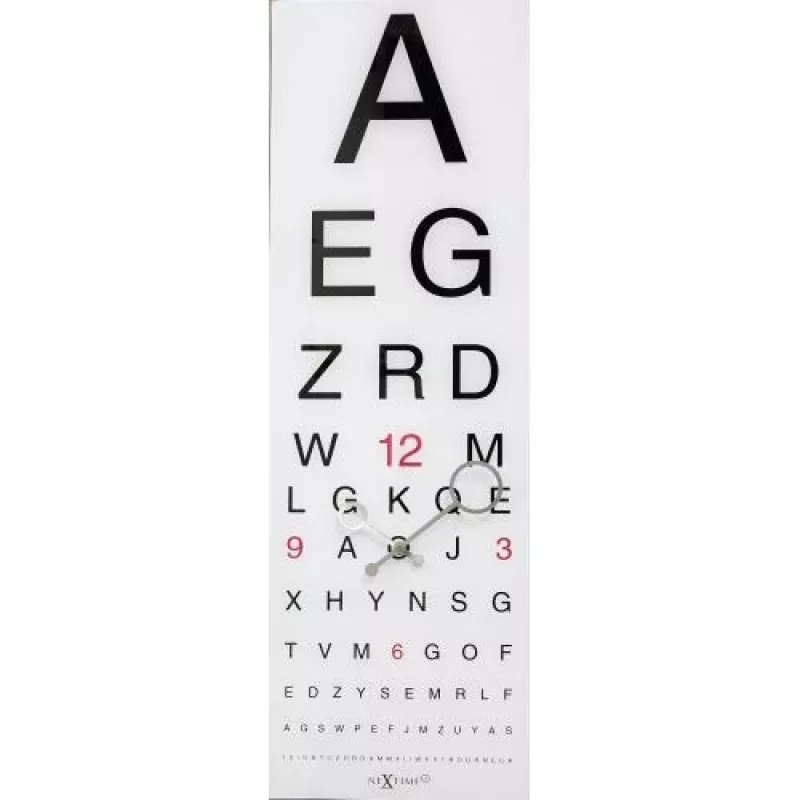 NeXtime klok 3067 Eyesight, 75x25,4 cm, wandklok, wit/zwart