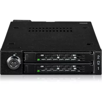 Laufwerksschacht-adapterframe icy dock MB092VK-B voor 2 x 6,3 cm U.2 / U.3 NVMe SSD's op 3,5-inch schacht (zwart)