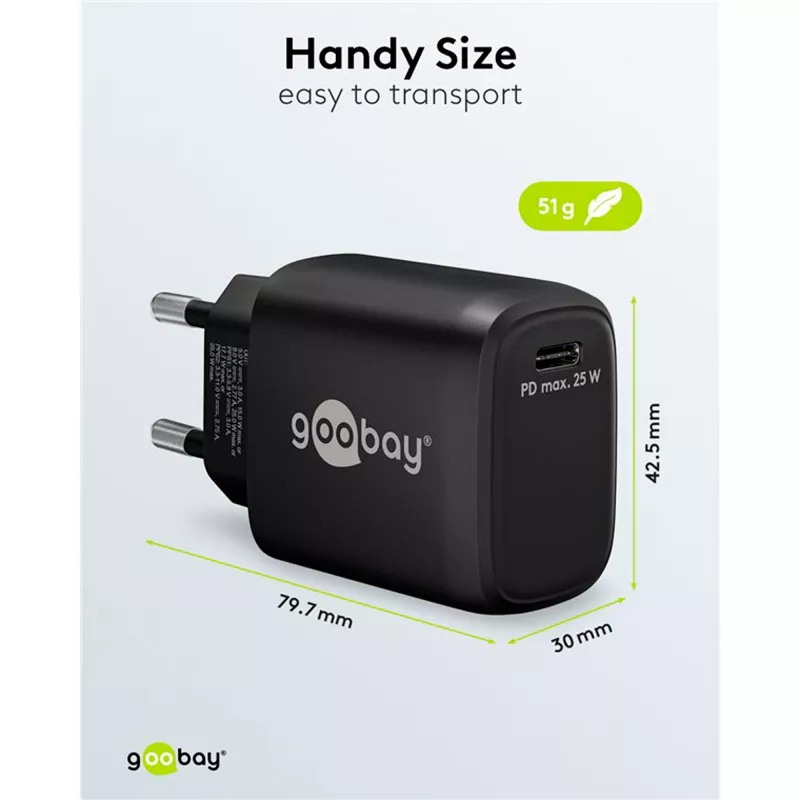 Goobay 65367 oplader binnen AC voor laptop smartphone tablet zwart