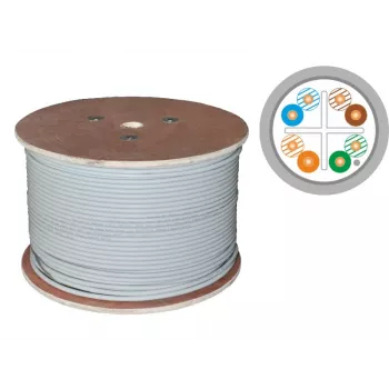 Netwerkkabel Q-LANTEC KIF6PVC305Q Cat.6A F/UTP 305m grijs, 23 AWG litze, PVC-mantel, 250 MHz