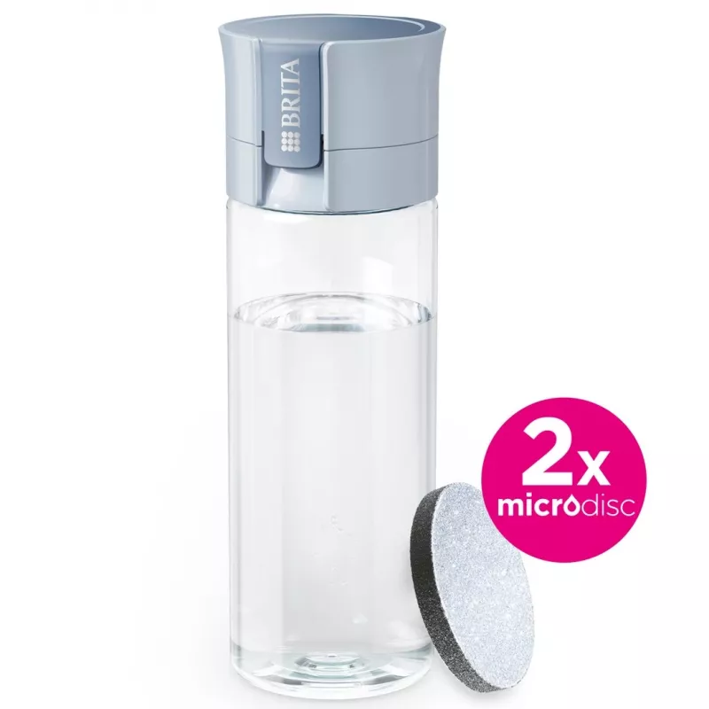 Filterfles BRITA Vital pastelblauw 600 ml met 2 MicroDisc-filters, BPA-vrij, vaatwasserbestendig