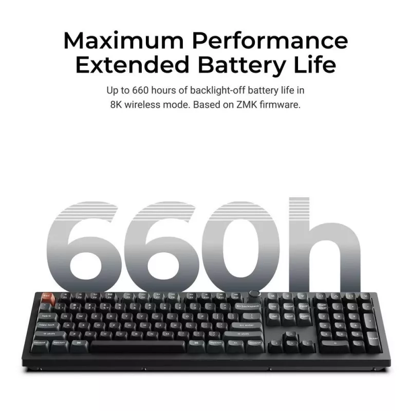 Mechanisch Full-size toetsenbord Keychron V6 Ultra 8K — QWERTY, Bluetooth, RGB, zwart