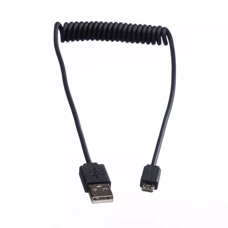 ROLINE USB 2.0 spiraalkabel - A - Micro B - ST/ST 1,0 m - afgeschermd - USB 2.0 Type Micro B - 1 mm - spiraalkabel (11.02.8317)