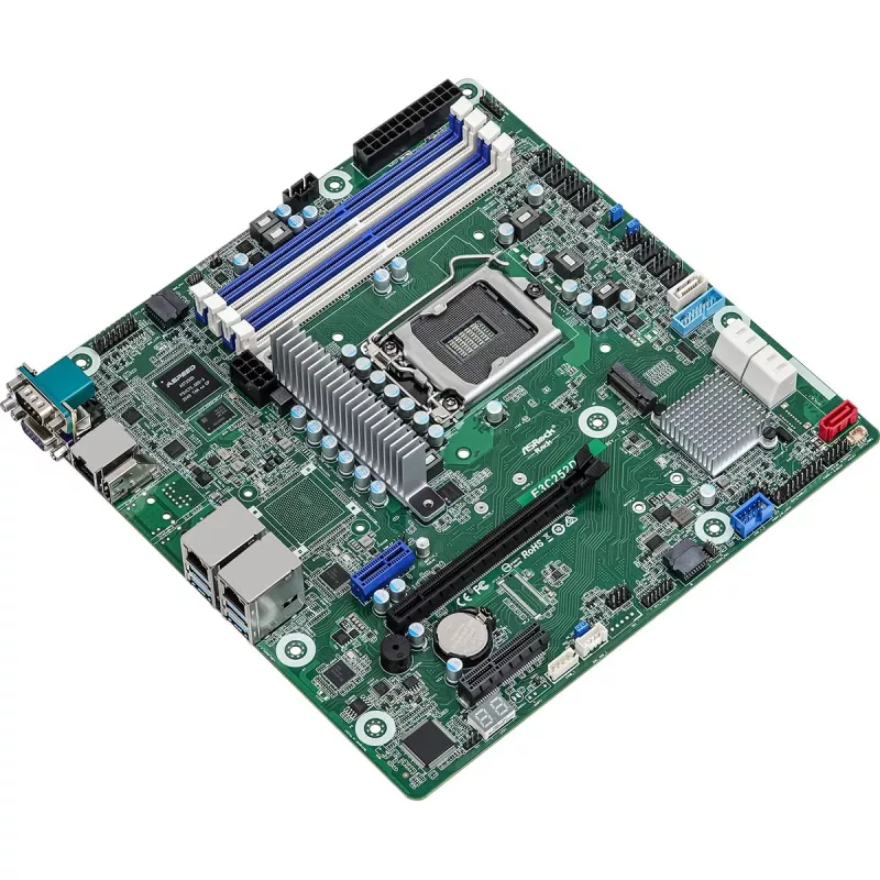 ASRock Rack E3C252D4U moederbord, Intel C252, LGA 1200, micro ATX, USB 3.2 Gen 1, 2x Gigabit LAN, ingebouwde graphics